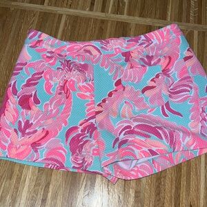 Excellent condition Lilly Pulitzer teal pink shorts
